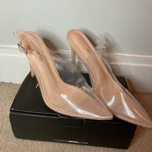 Nude and clear heels size 11
